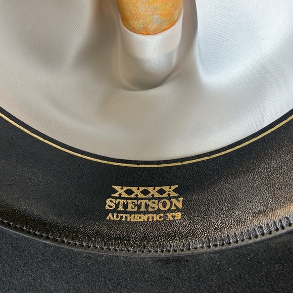 Stetson Size 7.5 Black Vintage 4X Beaver Cowboy Western Felt Hat - Picture 10 of 15